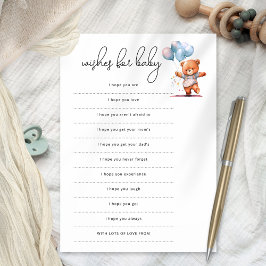 Beerballonnen Wensen voor Baby Shower Spelkaart Kaart