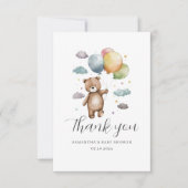 Beerballoon babyshower platte bedankkaart (Voorkant)