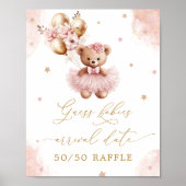 Beerbeer Teddybeer Raad Aankomstdatum Meisje Poster (Voorkant)