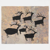 Beerd van Elk Petroglyph Fleece Deken (Voorkant (Horizontaal))