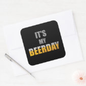 Beerday / Verjaardag - Bierliefhebber cadeau idee  Vierkante Sticker (Envelop)