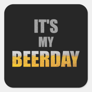 Beerday / Verjaardag - Bierliefhebber cadeau idee  Vierkante Sticker