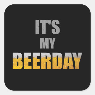 Beerday / Verjaardag - Bierliefhebber cadeau idee  Vierkante Sticker