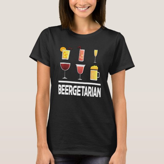 Beergetarian Graphic Homebrouwerij Winemaking Brew T-shirt (Voorkant)