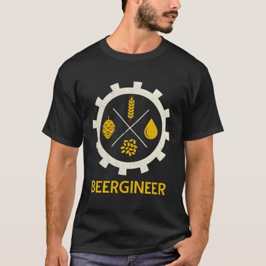 Beergineer Craft Bierbrouwer Engineer Homebrew IPA T-shirt (Voorkant)