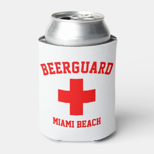 Beerguard Lifeguard personaliseren Blikjeskoeler (Blikje Voorkant)