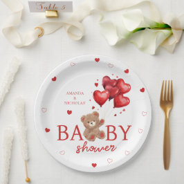 Beerhartballonnen rode Baby Shower Papieren Bordje