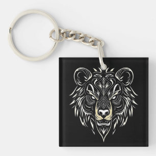 🐻 Beerhoofd Wildlife Sleutelhanger Accessoire Cad
