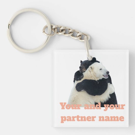 Beerhug Liefde (Aanpasbaar) Sleutelhanger (voorkant)
