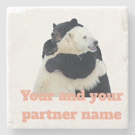Beerhug Liefde (Aanpasbaar) Stenen Onderzetter (Voorkant)