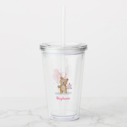 Beerige Verjaardag Acryl Drinkbeker (Voorkant)