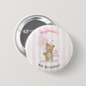 Beerige Verjaardag Ronde Button 5,7 Cm (Voorkant /achterkant)