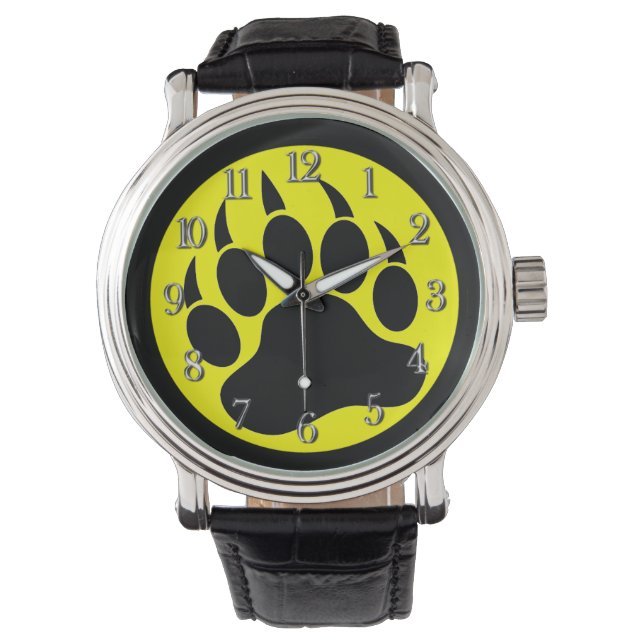 Beerklauw Geel en Zwart Horloge (Voorkant)