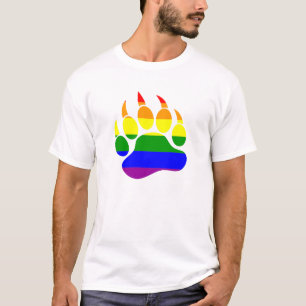 Beerklauw Regenboogvlagontwerp T-shirt