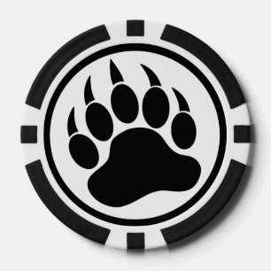 Beerklauw zwarte en witte pokerfiches pokerchips