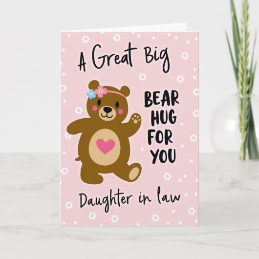 Beerknuffel voor dochter kaart (Voorkant)