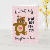 Beerknuffel voor dochter kaart (Gele Bloem)