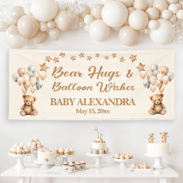 Beerknuffels ballonwensen baby shower spandoek