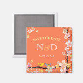 Beerlentevogels Achtertuin bruiloft sparen Datum Magneet (Voorkant / Achterkant)