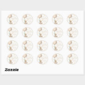 Beerlijk Wacht Neutrale Knuffelbeer Baby Shower St Ronde Sticker (Vel)