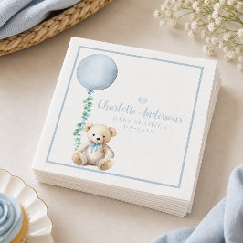Beerlijk Wachten Blauwe Teddibeer Baby Shower Serv Servet