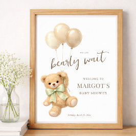 Beerlijk Wachten Geslachtsneutrale Babyshower Welk Poster