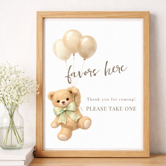 Beerlijk wachten Geslachtsonzijdige babyshower fav Poster