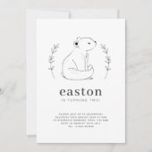 Beerlijn tekening verjaardagsuitnodiging kaart (Voorkant)