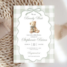 Beerling Baby Shower Uitnodiging Download Sage Gro