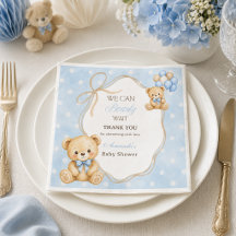 Beerly Wait Blauwe Beer Jongen Baby Shower Feest