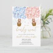 Beerly Wait Teddybeer Geslacht Onthulling Feest Kaart (Staand voorkant)