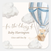 Beerly Wait Teddybeer voor de bibliotheekboekenleg Vierkante Sticker (Voorkant)