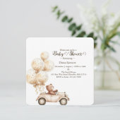 Beerly Wait Teddydbeer Babyshower uitnodiging (Staand voorkant)