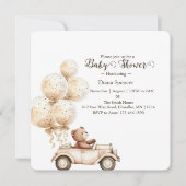 Beerly Wait Teddydbeer Babyshower uitnodiging (Voorkant)