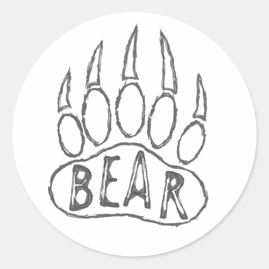 Beerpootafdruk  ronde sticker (Voorkant)