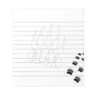 Beerpootafdruk tekening gelinieerd notitieblok