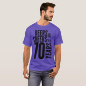 Beers and cheers to 70 years birthday anniversary  t-shirt (Voorkant volledig)