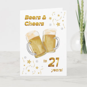 Beers & Cheers 21e verjaardag Kaart
