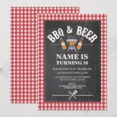 Beers & Cheers BBQ Verjaardagsfeest ELKE LEEFTIJD  Kaart (Voorkant / Achterkant)