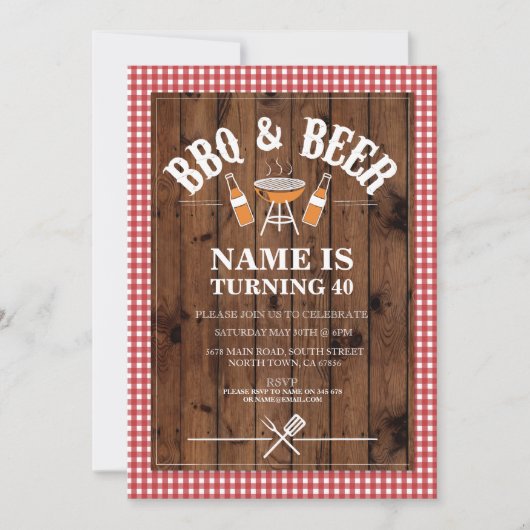 Beers & Cheers BBQ Verjaardagsfeest ELKE LEEFTIJD Kaart (Voorkant)