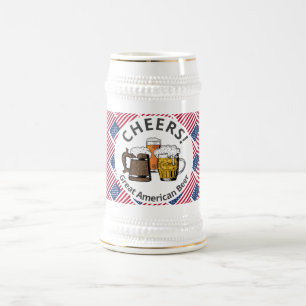 Beers Cheers USA FLAG American Gepersonaliseerd Ca Bierpul