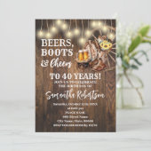 Beers Laarzen & Proost Zonnebloemen Western Verjaa Kaart (Staand voorkant)