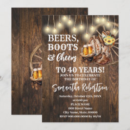 Beers Laarzen & Proost Zonnebloemen Western Verjaa Kaart