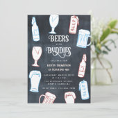 Beers Rustic Hand Drawn Funny Beer Birthday Kaart (Staand voorkant)