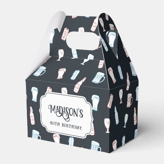 Beers Rustic Hand Drawn Whimsical Beer Party Theme Bedankdoosjes (Voorkant Zijde)