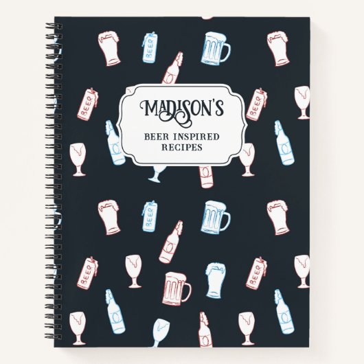 Beers Rustic Hand Drawn Whimsical Beer Recipe Notitieboek (Voorkant)