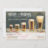 Beers Rustic Watercolor Beers Buddies Birthday  Kaart (Voorkant)