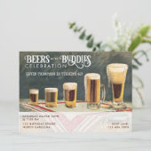 Beers Rustic Watercolor Beers Buddies Birthday  Kaart (Staand voorkant)