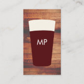 Beers Rustic Wood Square Element Monogram | Bier Visitekaartje (Voorkant)