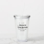 Beers to 30th birthday name date man stylishSimple Acryl Drinkbeker (Achterkant)